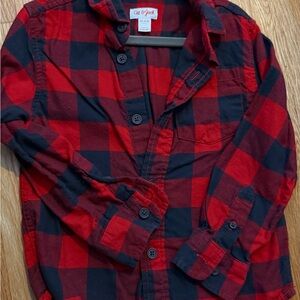 Cat & Jack Red and Black Plaid Shirt